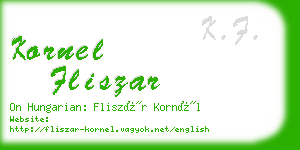 kornel fliszar business card